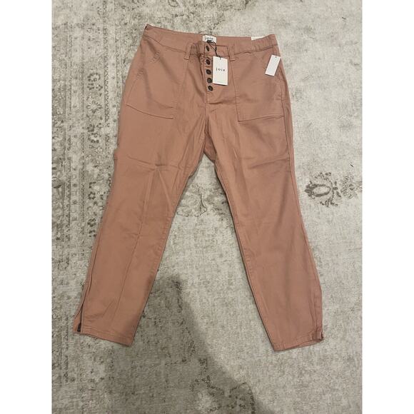 NWT $228 Joie Maxine Park Skinny Pink Denim Jeans Ankle Zip Cotton Blend 18W - Picture 4 of 14